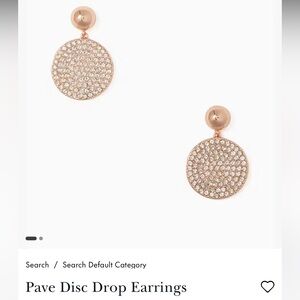 Kate Spade Rose Gold Pave Disc Drop Earrings
